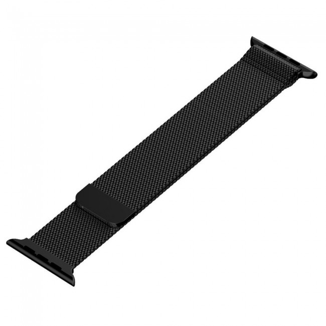 Apple Watch Band 42-44-45mm Milanese Loop Strap - 2-Pack Black Silver