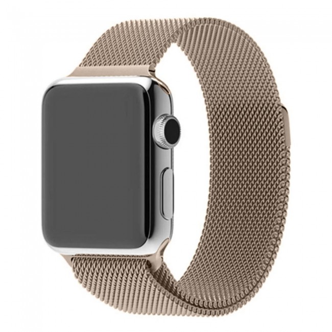 Apple Watch Band 42-44-45mm Milanese Loop Strap - 2-Pack Gold-Red 