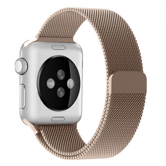 Apple Watch Band 42-44-45mm Milanese Loop Strap - 2-Pack Red Gold