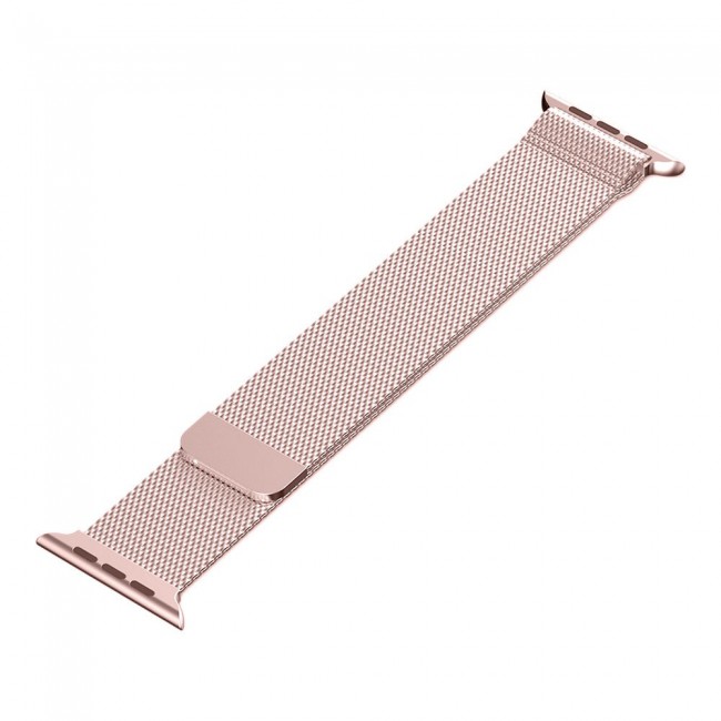 Apple Watch Band 42-44-45mm Milanese Loop Strap - 2-Pack - Dark Gold Rose Gold