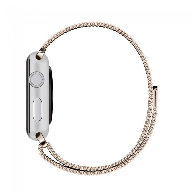 Apple Watch Band 42-44-45mm Milanese Loop Strap - 2-Pack - Dark Gold Rose Gold
