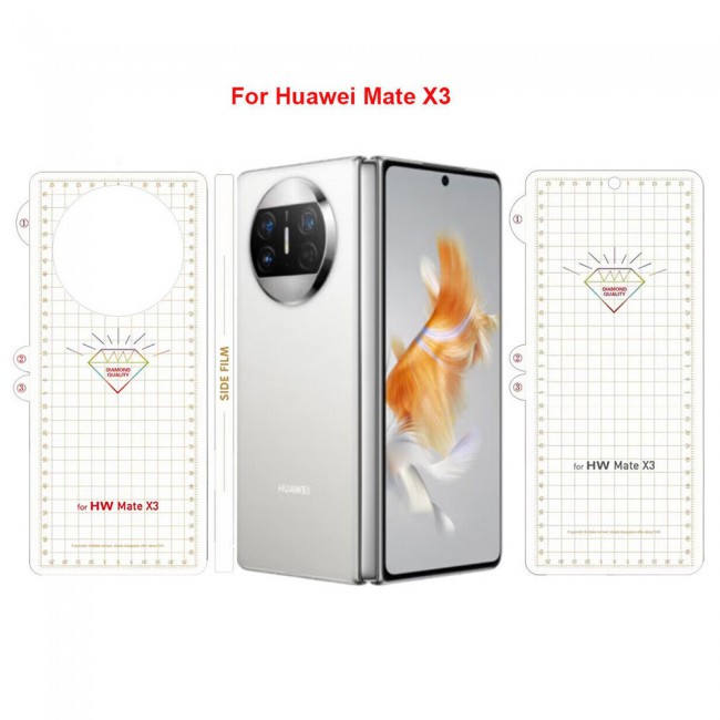 Huawei Mate X3 Screen Protector PET Hydrogel Film Flexible Front and Back Full Coverage Transparent TPU Touch Sensitive Film Margoun