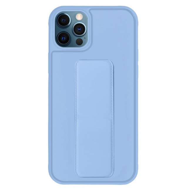 iPhone 11 Pro Max New Margoun Silicone Cover with 2 in 1 Finger Grip and Phone Stand - Blue