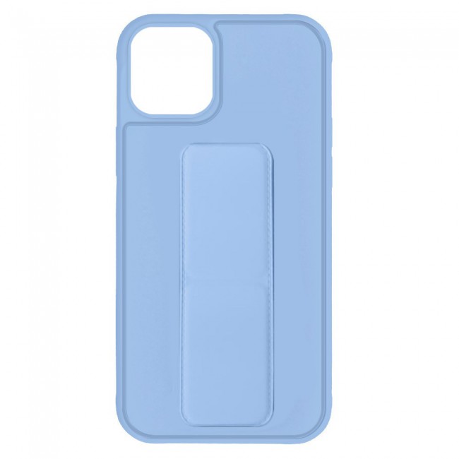 iPhone 11 Pro Max New Margoun Silicone Cover with 2 in 1 Finger Grip and Phone Stand - Blue