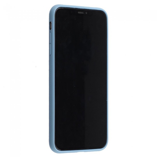 iPhone 11 Pro Max New Margoun Silicone Cover with 2 in 1 Finger Grip and Phone Stand - Blue