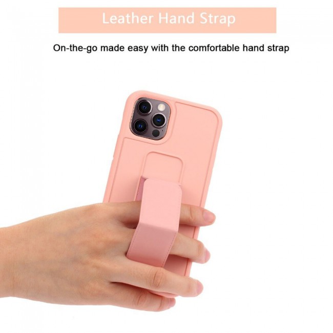 iPhone 11 Pro Max New Margoun Silicone Cover with 2 in 1 Finger Grip and Phone Stand - Blue