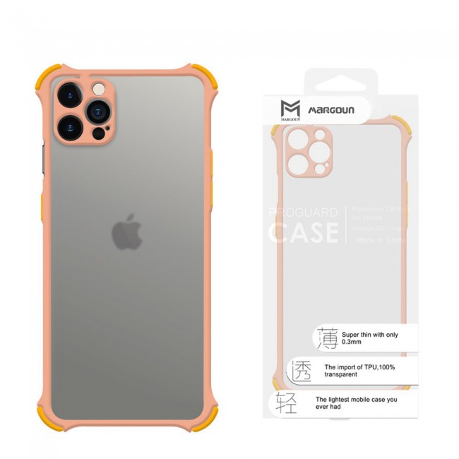iPhone 12 Pro Max Frosted Gorilla Cover with Silicone Edge Proguard by  Margoun Pink