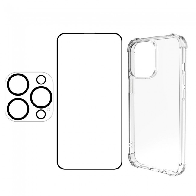 3Pack iPhone 13 Pro Lens Protector and Gorilla Case Cover and 3D Screen Protector by Margoun