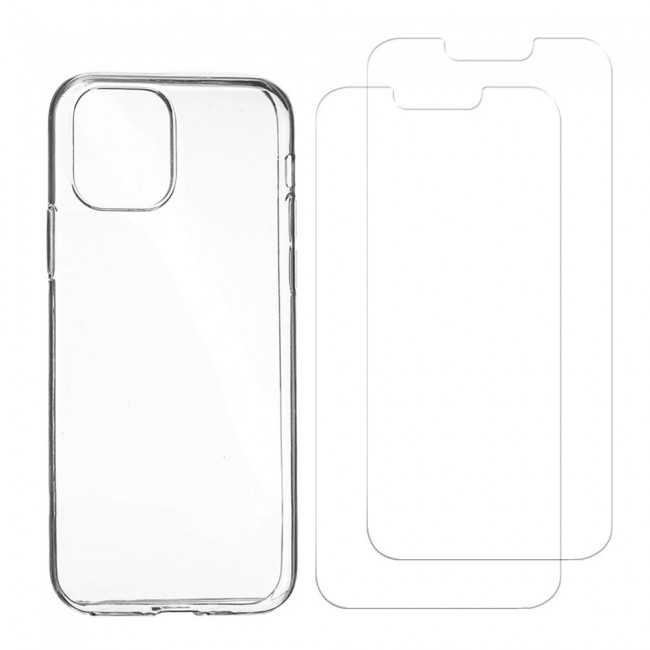 iPhone 13 Pro Max Clear TPU Case Cover with 2 Screen Protectors by Margoun - 3Pack