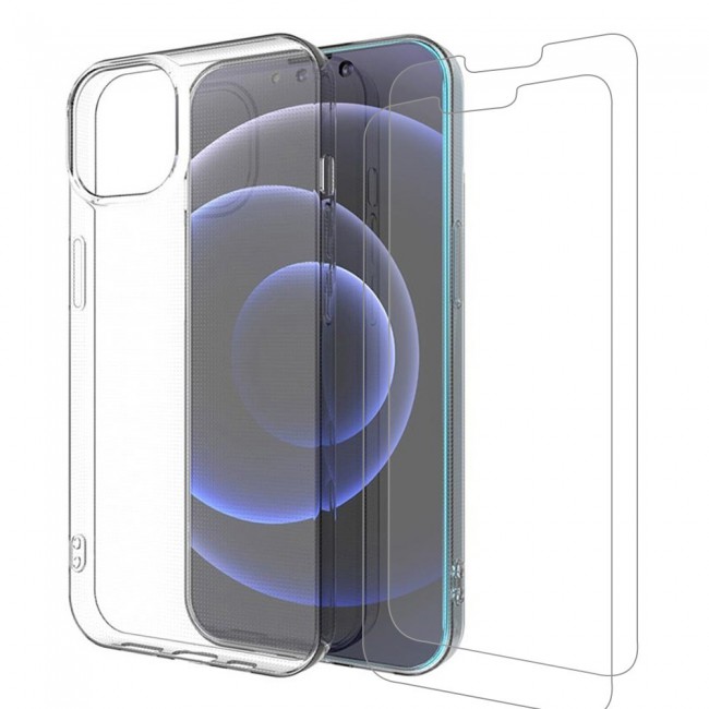 iPhone 13 Pro Max Clear TPU Case Cover with 2 Screen Protectors by Margoun - 3Pack