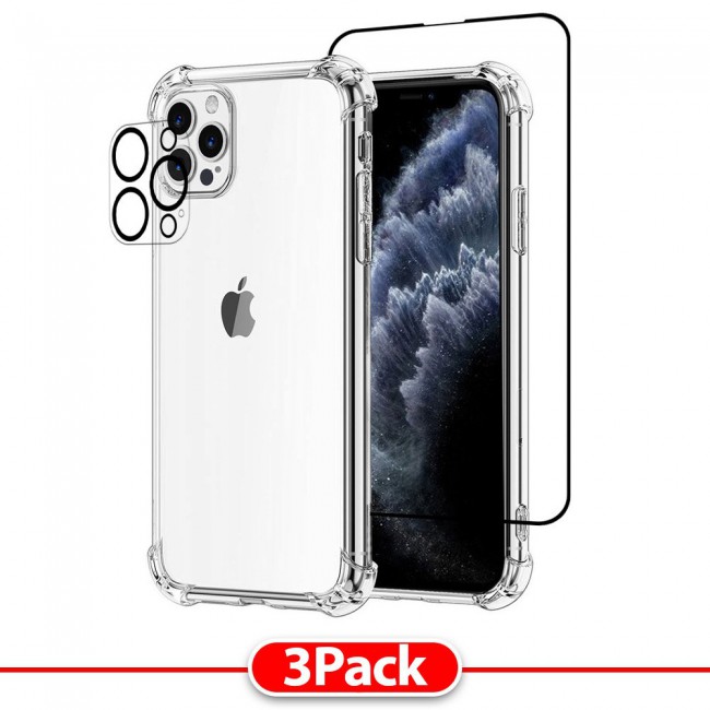 3Pack iPhone 13 Pro Max Lens Protector and Gorilla Case Cover and 3D Screen Protector by Margoun
