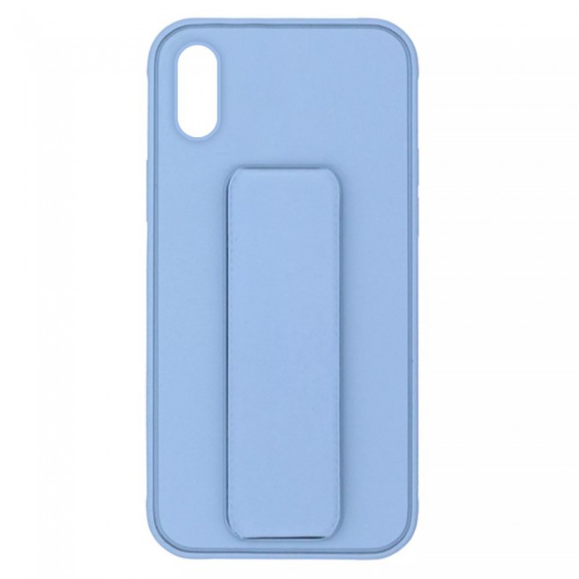 iPhone XS Max Silicone Cover with 2 in 1 Finger Grip Phone Stand Proguard Case by Margoun - Blue