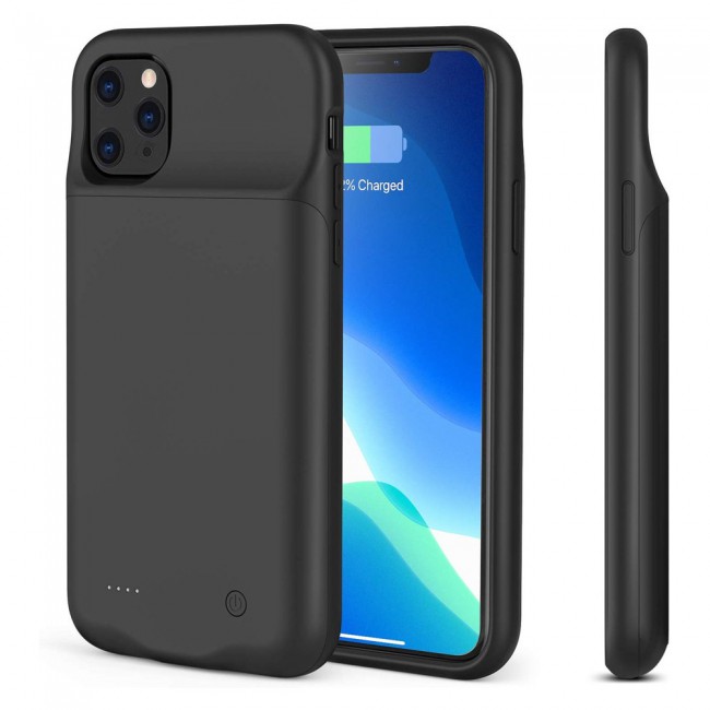 iphone 11 Pro Max Battery Case 4500mAh Smart Charging Case Backup Battery - Black