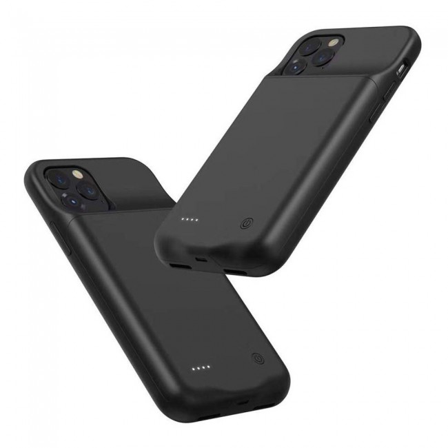 iphone 11 Pro Max Battery Case 4500mAh Smart Charging Case Backup Battery - Black