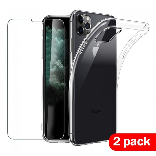 iphone 11 Pro Max Screen Protector and Case Cover Clear Margoun 2 Pack (6.5 inch)
