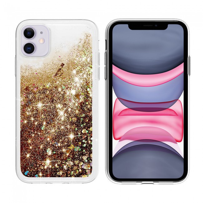 iphone 11 Liquid Crystal Glitter Case Cover-Gold
