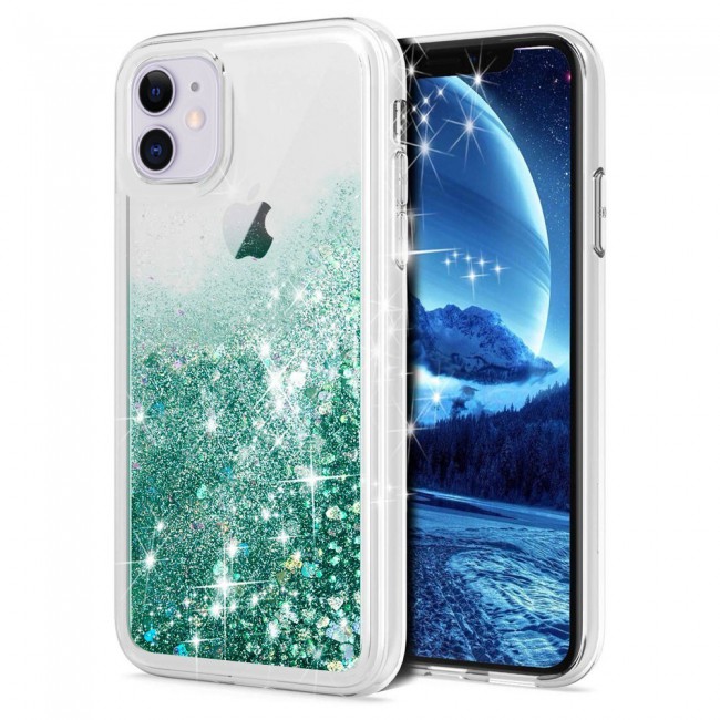 iphone 11 Liquid Crystal Glitter Case Cover-Green