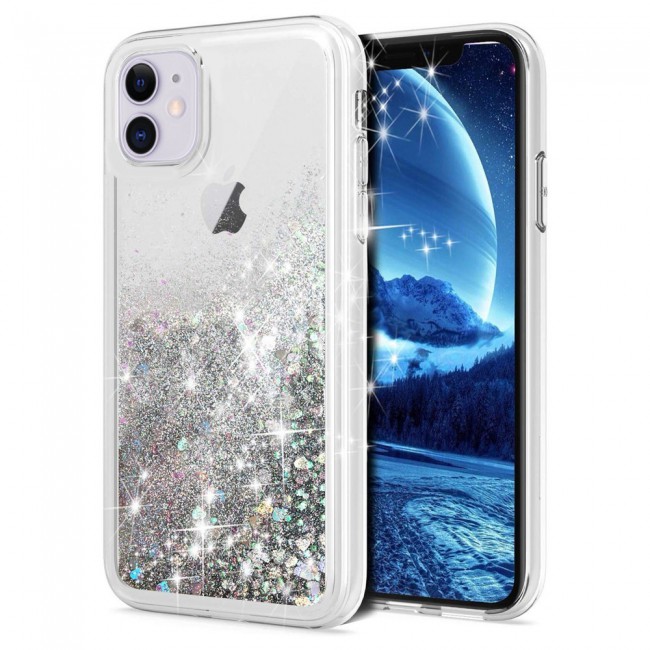 iphone 11 Liquid Crystal Glitter Case Cover-Silver
