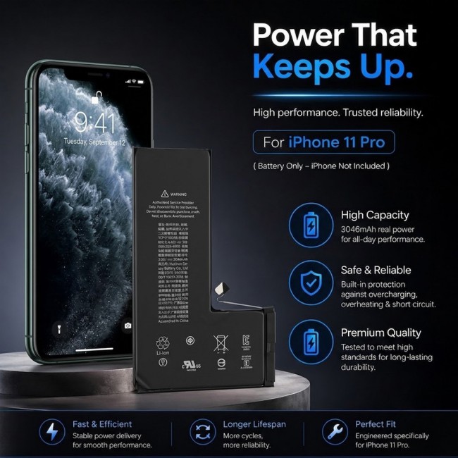 Margoun Replacement Battery for iPhone 11 Pro , High Capacity Li-ion Internal Battery Cell