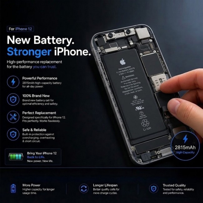 Margoun Replacement Battery for iPhone 12 , High Capacity Li-ion Internal Battery Cell