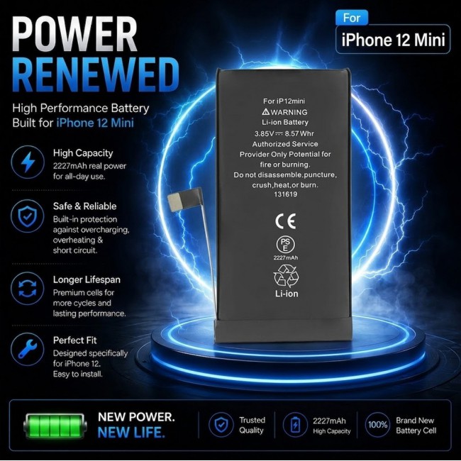 Margoun Replacement Battery for iPhone 12 Mini , High Capacity Li-ion Internal Battery Cell