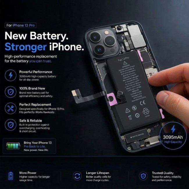 Margoun Replacement Battery for iPhone 13 Pro , High Capacity Li-ion Internal Battery Cell
