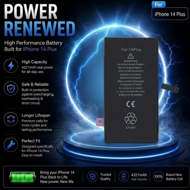 Margoun Replacement Battery for iPhone 14 Plus , High Capacity Li-ion Internal Battery Cell