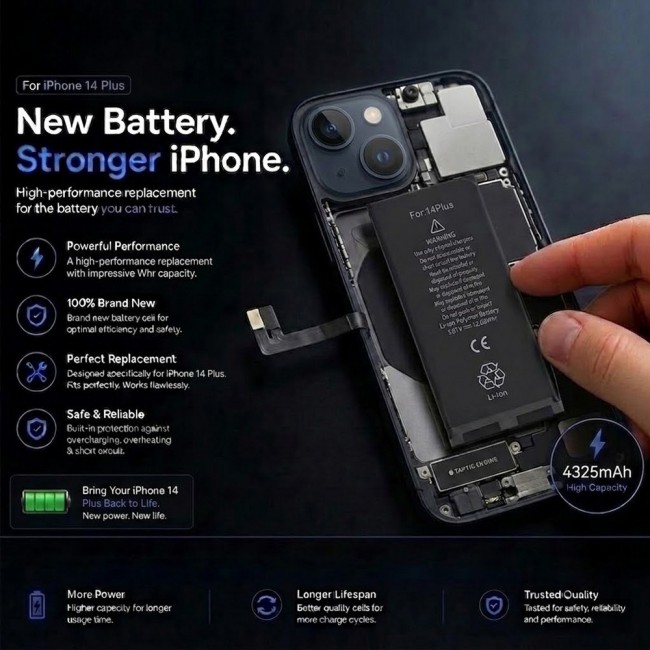 Margoun Replacement Battery for iPhone 14 Plus , High Capacity Li-ion Internal Battery Cell