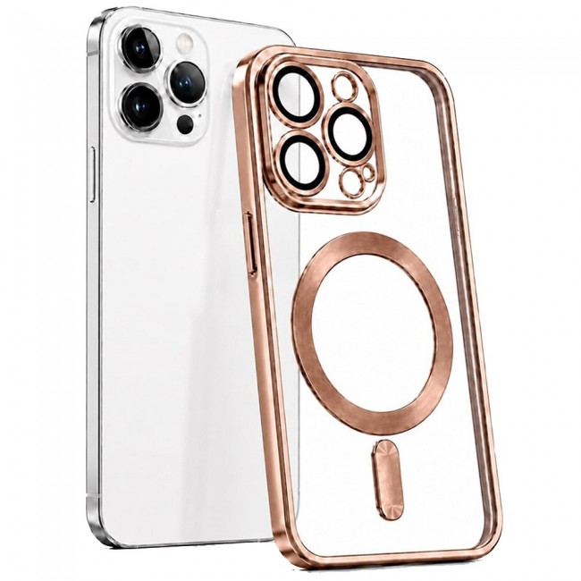 MARGOUN MagSafe Magnetic Clear for iPhone 14 Pro Case – Slim Shockproof Protective Cover with Bumper and Camera Lens Protection - Rose Gold