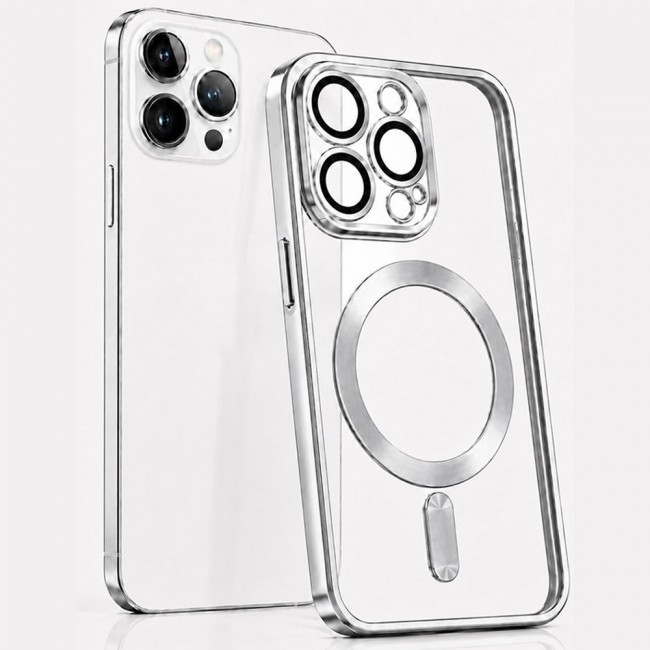 MARGOUN MagSafe Magnetic Clear for iPhone 14 Pro Case – Slim Shockproof Protective Cover with Bumper and Camera Lens Protection - Silver