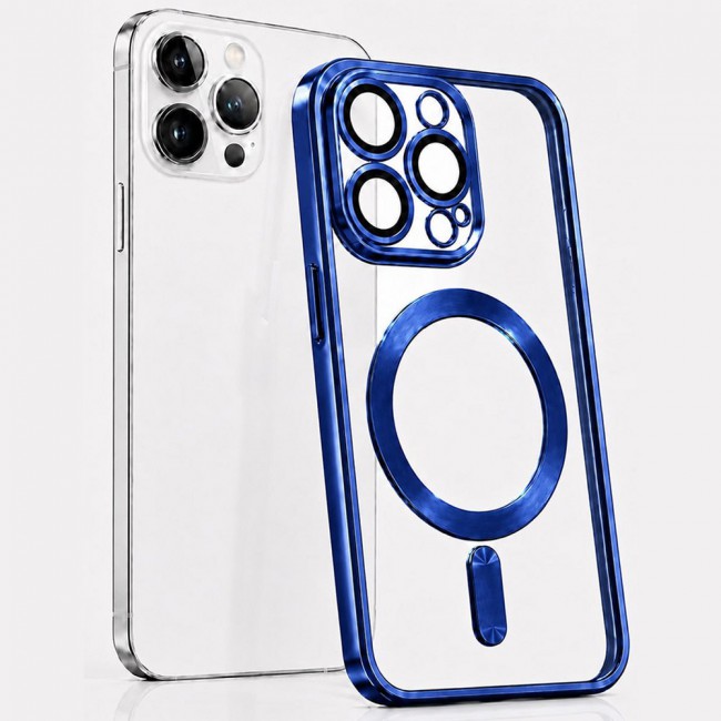 MARGOUN MagSafe Magnetic Clear for iPhone 14 Pro Case – Slim Shockproof Protective Cover with Bumper and Camera Lens Protection - Blue