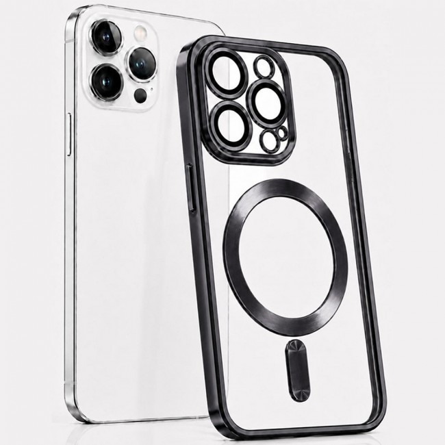 MARGOUN MagSafe Magnetic Clear for iPhone 14 Pro Case – Slim Shockproof Protective Cover with Bumper and Camera Lens Protection - Black