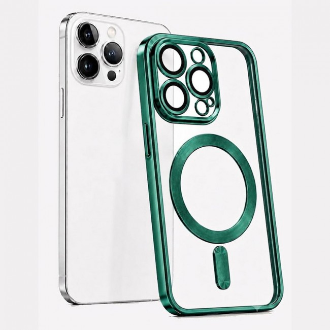 MARGOUN MagSafe Magnetic Clear for iPhone 14 Pro Case – Slim Shockproof Protective Cover with Bumper and Camera Lens Protection - Dark Green
