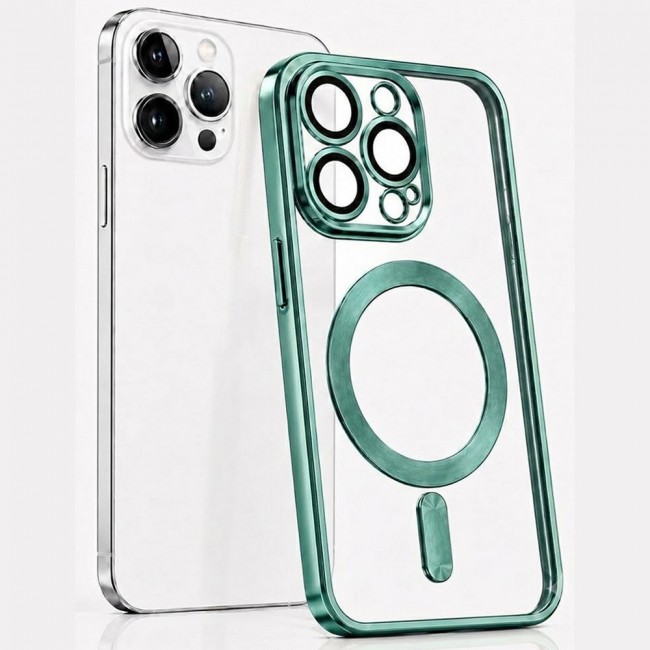 MARGOUN MagSafe Magnetic Clear for iPhone 14 Pro Case – Slim Shockproof Protective Cover with Bumper and Camera Lens Protection - Light Green