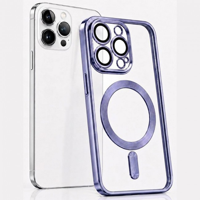 MARGOUN MagSafe Magnetic Clear for iPhone 14 Pro Case – Slim Shockproof Protective Cover with Bumper and Camera Lens Protection - Purple