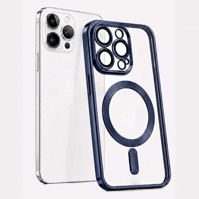 MARGOUN MagSafe Magnetic Clear for iPhone 14 Pro Case – Slim Shockproof Protective Cover with Bumper and Camera Lens Protection - Dark Blue