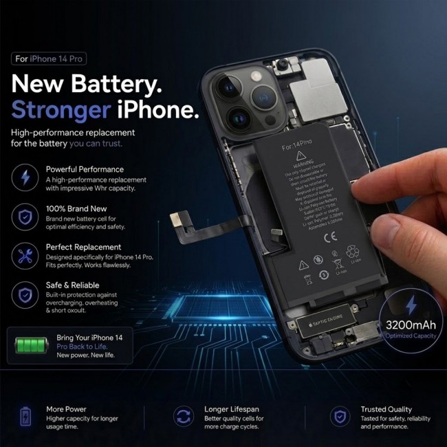 Margoun Replacement Battery for iPhone 14 Pro , High Capacity Li-ion Internal Battery Cell