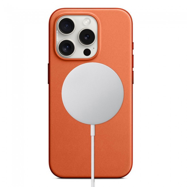 MARGOUN For iPhone 15 Pro Max Finewoven Case Compatible with MagSafe Shockproof Protective Slim Cover (Orange)