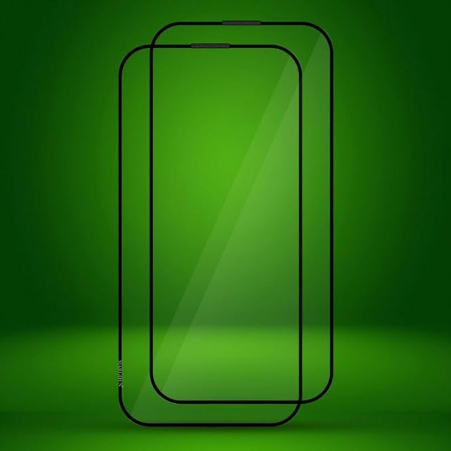MARGOUN 2 Pack For iPhone 15 Plus Screen Protector Side Black Tempered Glass 9H Hardness Anti Finger-Print
