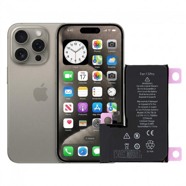 Margoun Replacement Battery for iPhone 15 Pro , High Capacity Li-ion Internal Battery Cell