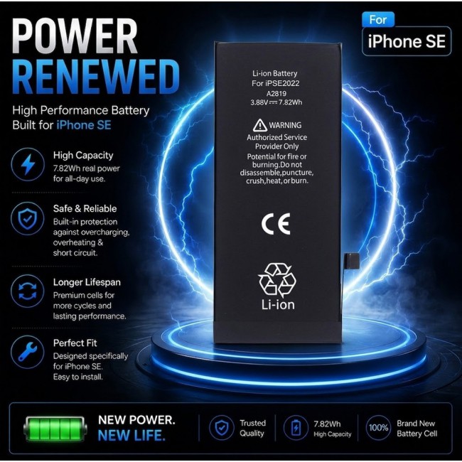 Margoun Replacement Battery for iPhone SE (2nd Generation) , High Capacity Li-ion Internal Battery Cell