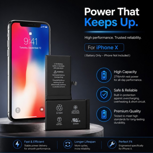 Margoun Replacement Battery for iPhone X , High Capacity Li-ion Internal Battery Cell