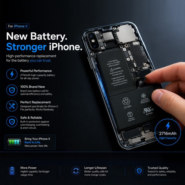 Margoun Replacement Battery for iPhone X , High Capacity Li-ion Internal Battery Cell