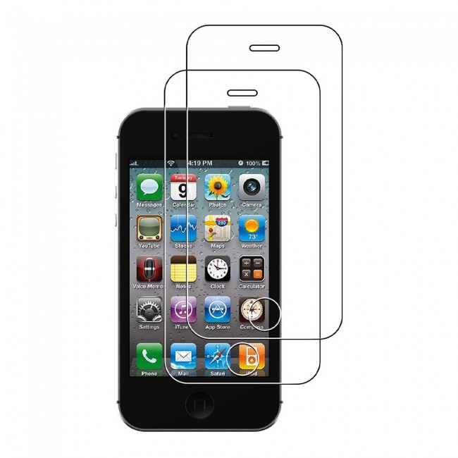 Apple iPhone 4 and 4S 2-Pack Tempered Screen Protector Super Shieldz by Margoun - Clear