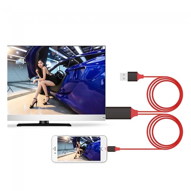 Margoun Lightning to HDTV HDMI Adapter Cable for Samsung Q9FN Q900R Q8FN QLED TV - 2M