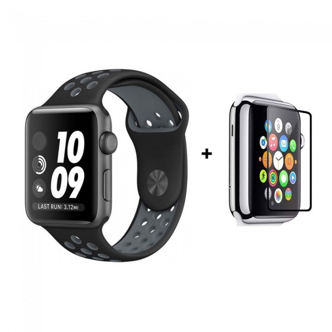Apple Watch Band 38mm 40mm Silicone Nike Design Strap with Glass