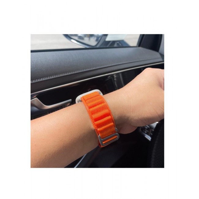 Apple Watch Alpine Loop Band 49mm/45mm/44mm Nylon Woven Sport Strap Compatible with iWatch Series 8/Ultra/7/SE/6/5/4/3/2/1 Orange
