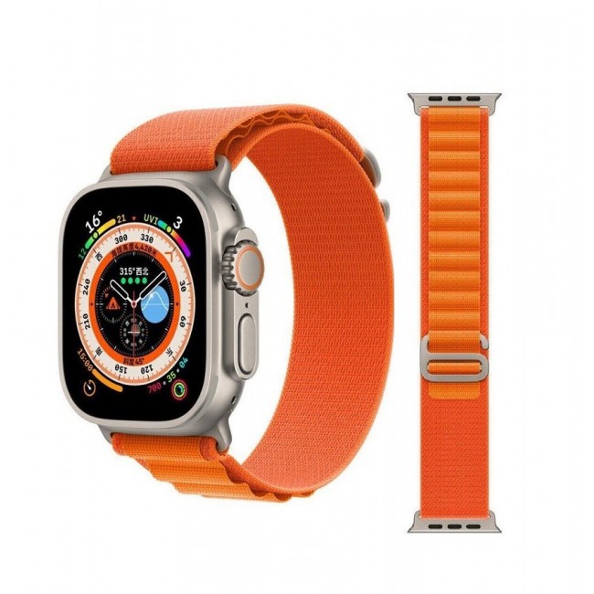 Apple Watch Alpine Loop Band 49mm/45mm/44mm Nylon Woven Sport Strap Compatible with iWatch Series 8/Ultra/7/SE/6/5/4/3/2/1 Orange