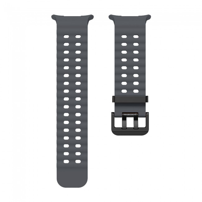 MARGOUN Silicone Sport Band Compatible with Samsung Galaxy Watch Ultra 2 (2026), No Gap Breathable Waterproof Replacement Strap for Men and Women - Dark Grey