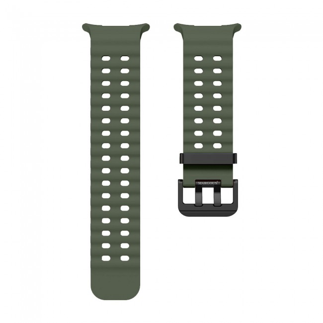 MARGOUN Silicone Sport Band Compatible with Samsung Galaxy Watch Ultra 2 (2026), No Gap Breathable Waterproof Replacement Strap for Men and Women - Army Green